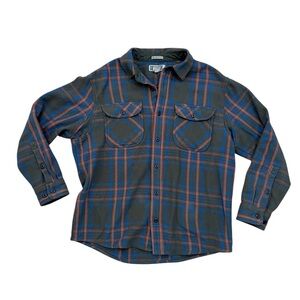 Duluth Trading Plaid Untucked Woodsy Button Down Long Sleeve Shirt Mens Large